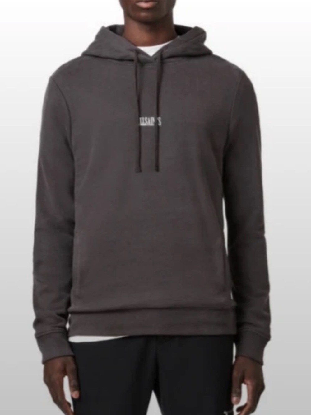 Allsaints Mens Sz M Ryder Oth Hoodie Sweatshirt Black Cotton Logo Streetwear